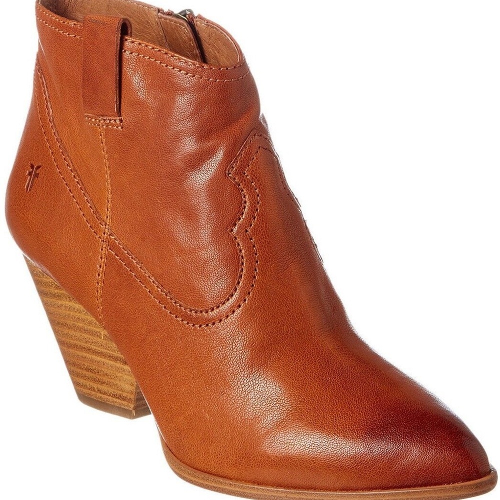 Frye Women’s Reina Cognac Leather Ankle Booties